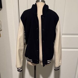 Navy and Cream Varsity Jacket